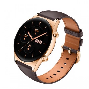Умные часы Honor Watch GS 3 Золотистые с коричневым ремешком