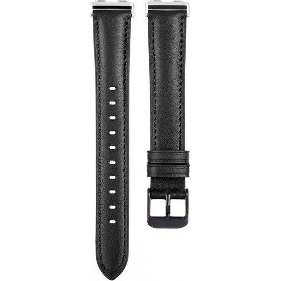 Ремешок Rumi Slim кожаный для Huawei Band 8 / 9 (черный)