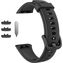 Ремешок Rumi силиконовый для Honor Band 6 / 7, Huawei Band 6 (черный)