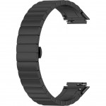 Металлический блочный браслет Rumi Snake для Huawei Band 7 (черный)
