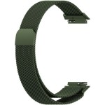 Металлический браслет Rumi Milanese loop для Huawei Band 7 (миланское плетение, темно-зеленый)