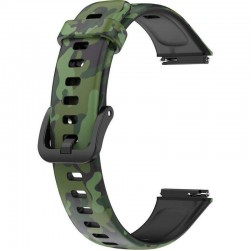 Ремешок Rumi силиконовый для Huawei Band 7 (зеленый камуфляж)