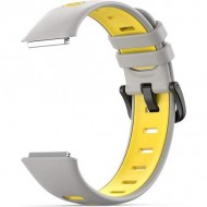 Ремешок Rumi силиконовый для Huawei Band 7 (серый / желтый)