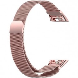 Браслет Rumi Milanese loop металлический для Honor Band 6 / 7, Huawei Band 6 (розовый)