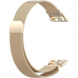 Браслет Rumi Milanese loop металлический для Honor Band 6 / 7, Huawei Band 6 (белое золото)