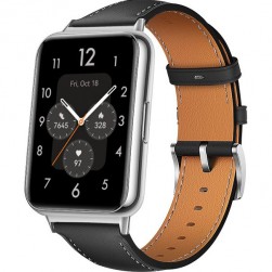 Кожаный ремешок Rumi для Huawei Watch Fit 2 (черный)