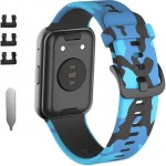 Силиконовый ремешок Rumi для Huawei Watch Fit / Elegant (синий камуфляж)