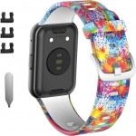 Силиконовый ремешок Rumi для Huawei Watch Fit / Elegant (цветные брызги)
