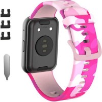 Силиконовый ремешок Rumi для Huawei Watch Fit / Elegant (розовый камуфляж)