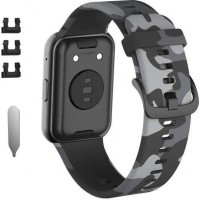Силиконовый ремешок Rumi для Huawei Watch Fit / Elegant (черный камуфляж)