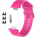Силиконовый ремешок Rumi для Huawei Watch Fit / Elegant (ярко-розовый)