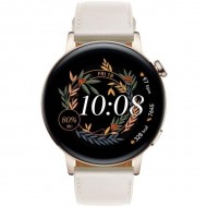 Умные часы Huawei  Watch GT 3 Elegant 42 мм Золотистый корпус с белым кожаным ремешком