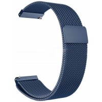 Металлический браслет Rumi Milanese loop для часов 20 мм (миланское плетение, синий)