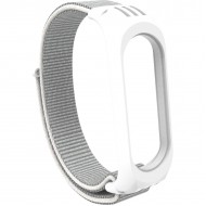 Нейлоновый ремешок на липучке для Xiaomi Mi Band 5 / 6 Белый