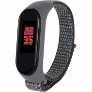 Нейлоновый ремешок на липучке для Xiaomi Mi Band 5 / 6 Черно-бирюзовый