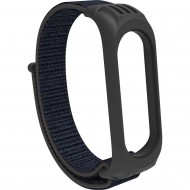 Нейлоновый ремешок на липучке для Xiaomi Mi Band 5 / 6 Фиолетово-черный