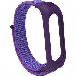 Нейлоновый ремешок на липучке для Xiaomi Mi Band 5 / 6 Фиолетовый