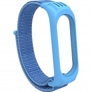 Нейлоновый ремешок на липучке для Xiaomi Mi Band 5 / 6 Голубой