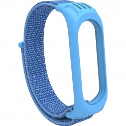 Нейлоновый ремешок на липучке для Xiaomi Mi Band 5 / 6 Голубой