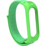 Нейлоновый ремешок на липучке для Xiaomi Mi Band 5 / 6 Салатовый