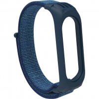 Нейлоновый ремешок на липучке для Xiaomi Mi Band 5 / 6 Синий