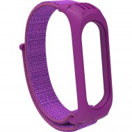 Нейлоновый ремешок на липучке для Xiaomi Mi Band 5 / 6 Сиреневый