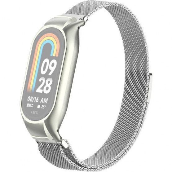 Металлический браслет Rumi Milanese loop для Xiaomi Smart Band 8 (серебристый)