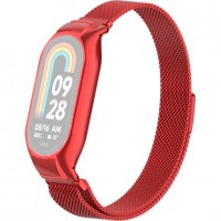 Металлический браслет Rumi Milanese loop для Xiaomi Smart Band 8 (красный)