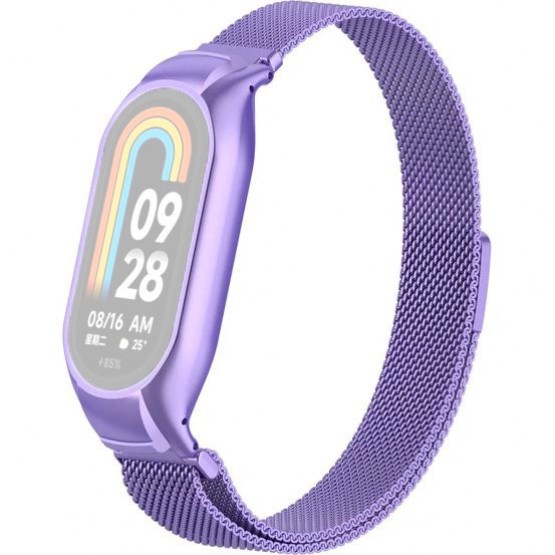 Браслет Rumi Milanese loop металлический для Xiaomi Smart Band 8 (сиреневый)