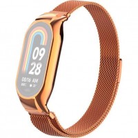 Металлический браслет Rumi Milanese loop для Xiaomi Smart Band 8 (красное золото)