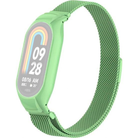 Металлический браслет Rumi Milanese loop для Xiaomi Smart Band 8 (салатовый)