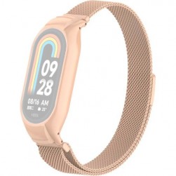 Браслет Rumi Milanese loop металлический для Xiaomi Smart Band 8 (персиково-бежевый)