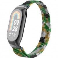 Металлический браслет Rumi Milanese loop для Xiaomi Smart Band 8 (армейский зеленый)