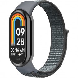 Нейлоновый ремешок Rumi Velcro для Xiaomi Smart Band 8 (cерый)