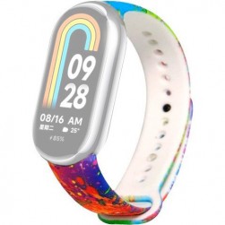 Ремешок Rumi силиконовый для Xiaomi Smart Band 8 (цветные брызги)