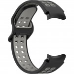 Силиконовый ремешок Rumi Extreme для для Galaxy Watch4 / 5 / 6 (20 мм, черный/серый)
