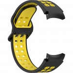 Силиконовый ремешок Rumi Extreme для для Galaxy Watch4 / 5 / 6 (20 мм, черный/желтый)