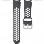 Силиконовый ремешок Rumi Sport N-style для Galaxy Watch4 / 5 / 6 (20 мм, черный/белый)