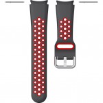 Силиконовый ремешок Rumi Sport N-style для Galaxy Watch4 / 5 / 6 (20 мм, черный/красный)