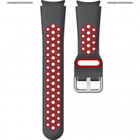 Силиконовый ремешок Rumi Sport N-style для Galaxy Watch4 / 5 / 6 (20 мм, черный/красный)