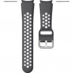Силиконовый ремешок Rumi Sport N-style для Galaxy Watch4 / 5 / 6 (20 мм, черный/серый)