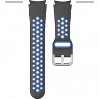 Силиконовый ремешок Rumi Sport N-style для Galaxy Watch4 / 5 / 6 (20 мм, черный/синий)