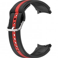 Ремешок Rumi Sport Line силиконовый для Galaxy Watch4 / 5 / 6 / 7 (20 мм, черный / красный)