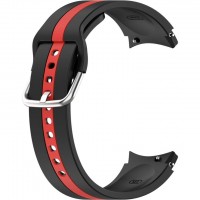 Силиконовый ремешок Rumi Sport Line для Galaxy Watch4 / 5 / 6 (20 мм, черный/красный)