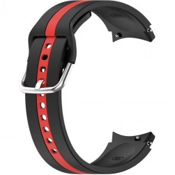 Ремешок Rumi Sport Line силиконовый для Galaxy Watch4 / 5 / 6 / 7 (20 мм, черный / красный)