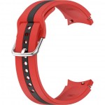 Силиконовый ремешок Rumi Sport Line для Galaxy Watch4 / 5 / 6 (20 мм, красный/черный)