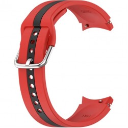 Ремешок Rumi Sport Line силиконовый для Galaxy Watch4 / 5 / 6 / 7 (20 мм, красный / черный)