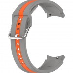 Силиконовый ремешок Rumi Sport Line для Galaxy Watch4 / 5 / 6 (20 мм, серый/оранжевый)