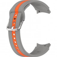 Ремешок Rumi Sport Line силиконовый для Galaxy Watch4 / 5 / 6 / 7 (20 мм, серый / оранжевый)