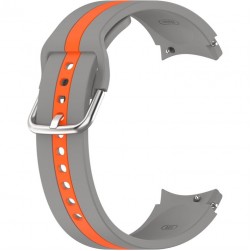 Ремешок Rumi Sport Line силиконовый для Galaxy Watch4 / 5 / 6 / 7 (20 мм, серый / оранжевый)